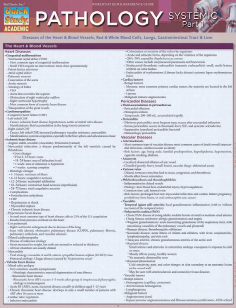 Barcharts Barcharts Pathology: Systemic 1 Reference Guide - Unisex - Medical Supplies