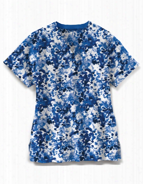 Carhartt Cross-flex Cool Mist Scrub Top - Print - Female - Women's Scrubs