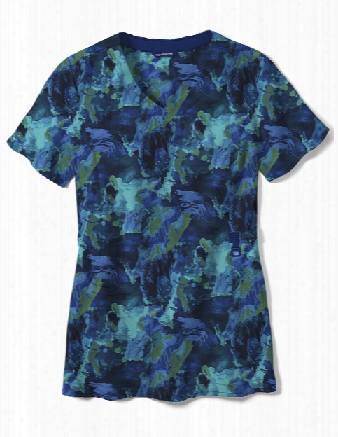 Carhartt Cross-flex Free Flow Scrub Top - Print - Female - Women's Scrubs