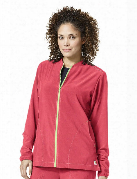 Carhartt Cross-flex Zip Front Jacket - Azalea - Female - Women's Scrubs