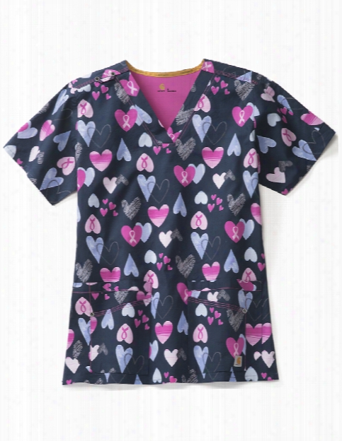 Carhartt Rockwall Courageous Love Scrub Top - Print - Female - Women's Scrubs