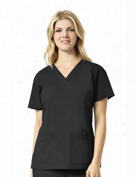 Carhartt Rockwall Multi-pocket Scrub Top - Black - Female - Women's Scrubs