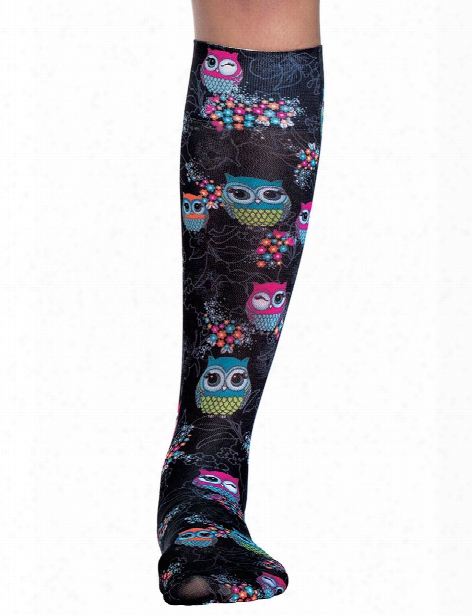 Cherokee Cherokee Too Cute To Hoot Compression Knee High Socks - Female - Women's Scrubs