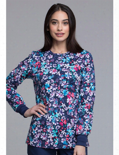 Cherokee Floral Blast Warm-up Jacket - Print - Female - Women's Scrubs