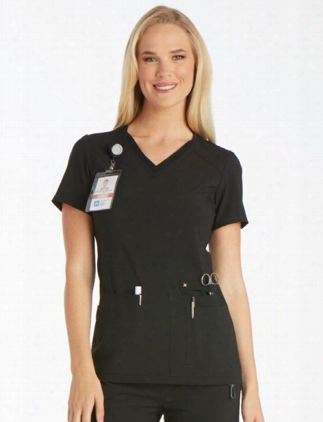 Cherokee Iflex V-neck Scrub Top - Black - Female - Women's Scrubs