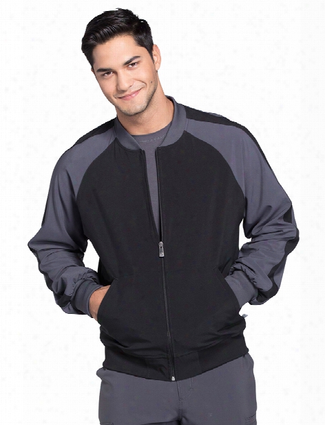 Cherokee Infinity Mens Warm-up Jacket - Black-pewter - Male - Men's Scrubs