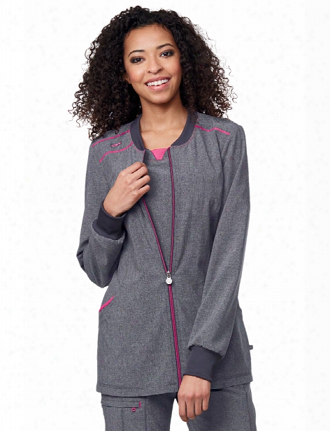 Cherokee Infinity Zip Front Warm-up Scrub Jacket - Heather Grey - Female - Women's Scrubs