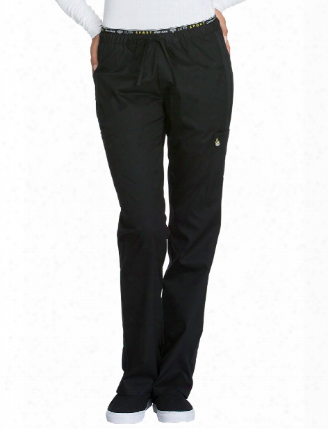 Cherokee Luxe Sport Straight Leg Scrub Pant - Black - Female - Women's Scrubs