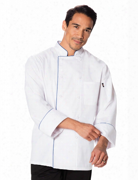 Dickies Chef Unisex Cool Breeze Chef Coat With Contrast Piping - White-black - Unisex - Chefwear