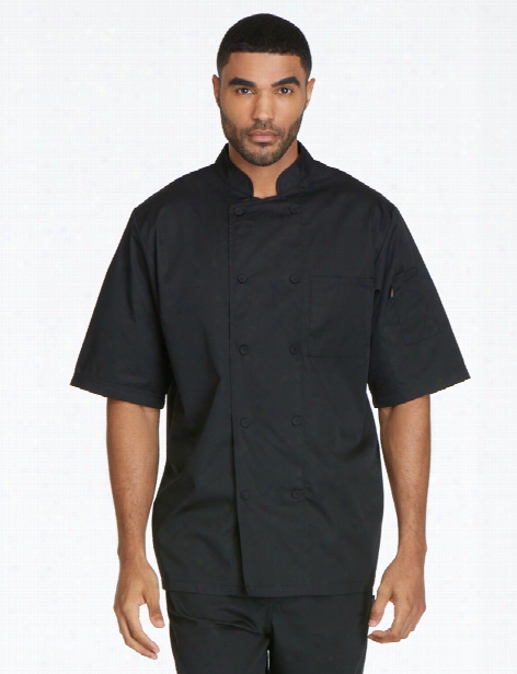 Dickies Chef Unisex Cool Breeze Short Sleeve Chef Coat - Black - Unisex - Chefwear