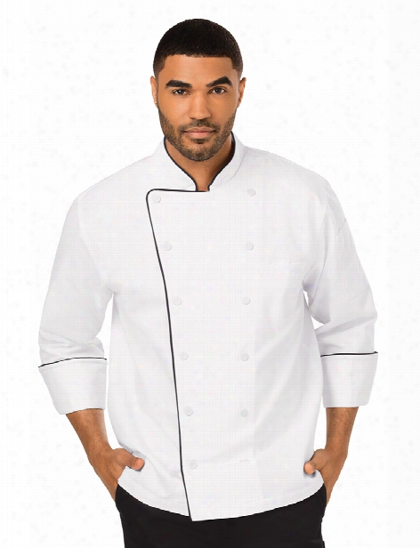 Dickies Chef Unisex Executive Chef Coat With Black Piping - White-black - Unisex - Chefwear
