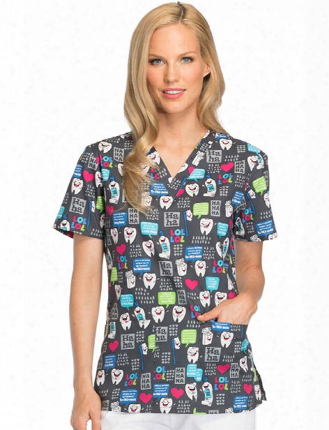 Dickies Eds Have A Laugh Scrub Top - Pint - Female - Women's Scrubs