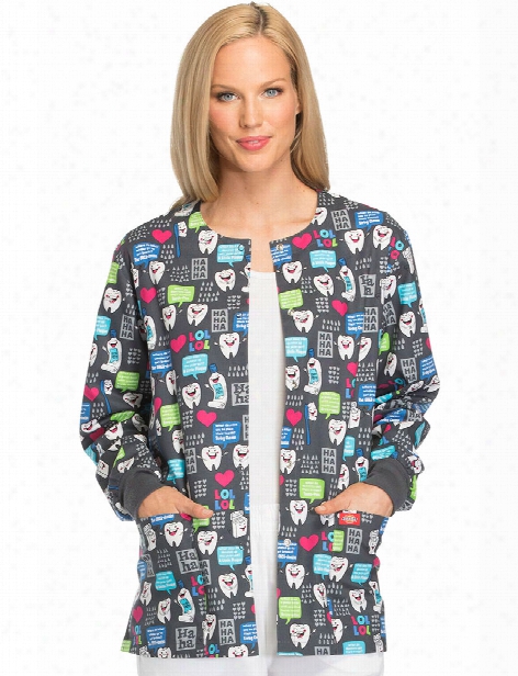 Dickies Eds Have A Laugh Warm-up Jacket - Print - Female - Women's Scrubs