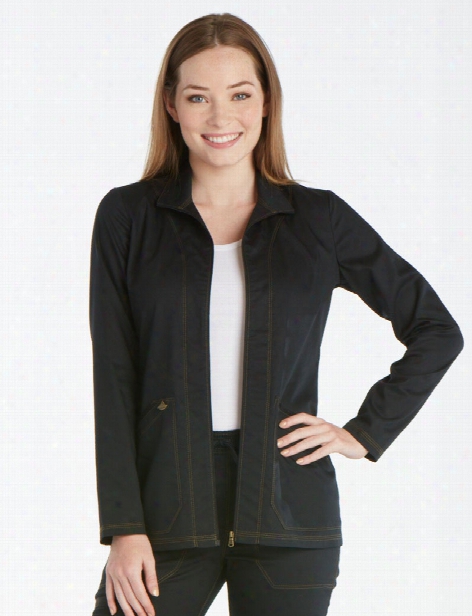 Dickies Essence Warm Up Jacket - Black - Female - Women's Scrubs