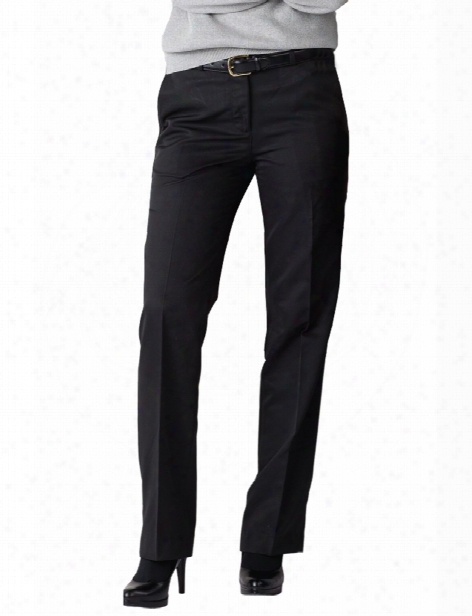 Edwards Ladies 100% Polyester Flat Front Pant - Black - Unisex - Corporate Apparel