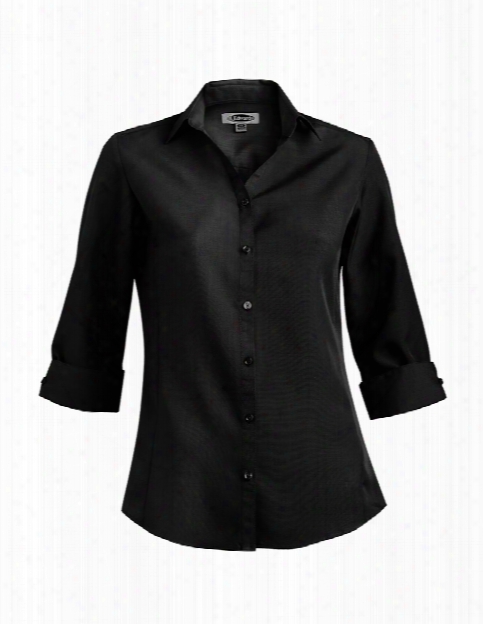 Edwards Ladies Batiste 3/4 Sleeve Blouse - Black - Unisex - Corporate Apparel