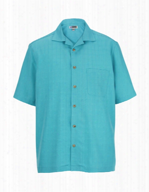 Edwards Unisex Jaquard Batiste Camp Shirt - Aqua - Unisex - Corporate Apparel