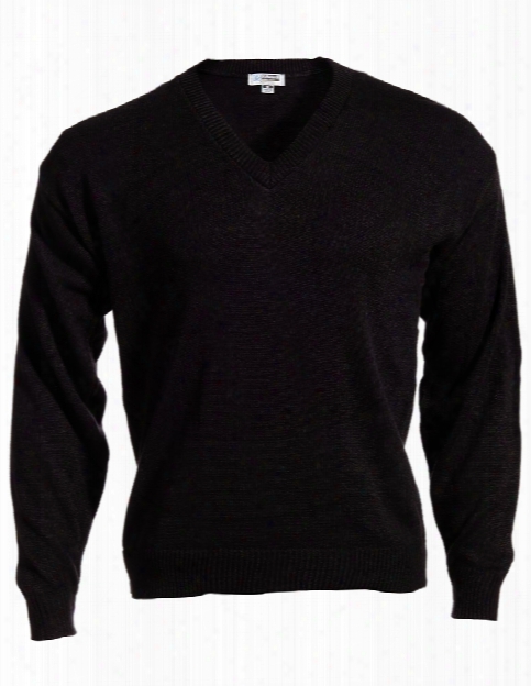 Edwards V-neck Acrylic Sweater - Black - Unisex - Corporate Apparel