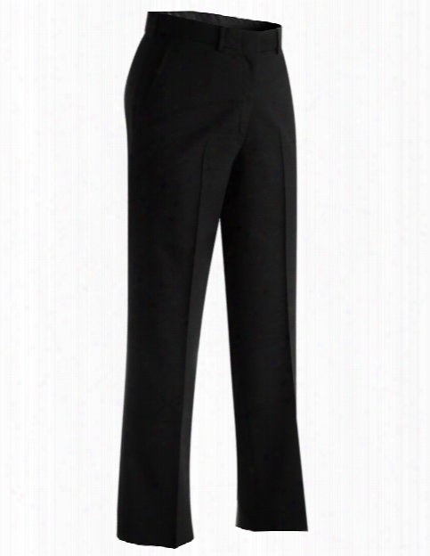 Edwards Womens Flat Front Pant - Black - Unisex - Chefwear