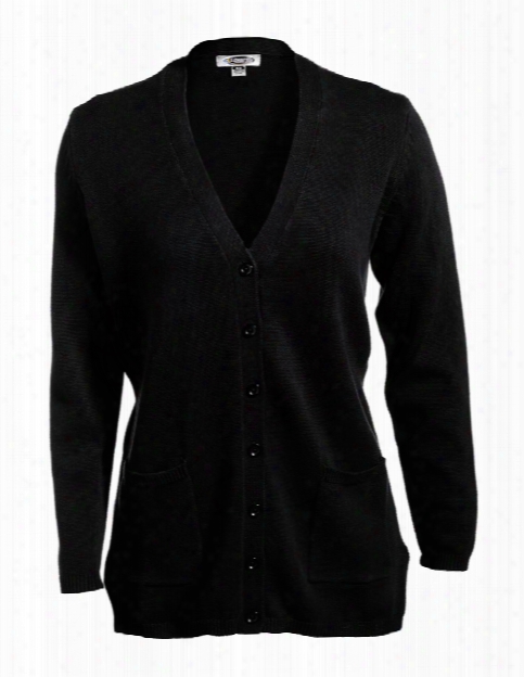 Edwards Womens Long Sleeve V-neck Cardigan - Black - Unisex - Corporate Apparel