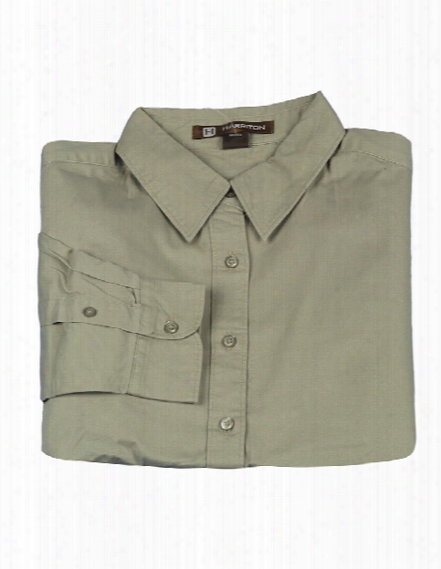 Harriton Ladies Cotton Twill Shirt - Khaki - Unisex - Chefwear