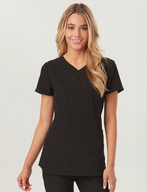 Heartsoul Cross My Heart Scrub Top - Black - Female - Women's Scrubs