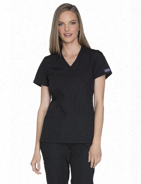 Heartsoul Heart Zips A Beat V-neck Scrub Top - Black - Female - Women's Scrubs