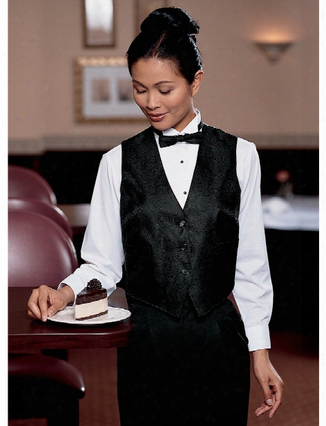 Henry Segal Ladies Printed Full Back Vest - Black Paisley - Unisex - Chefwear