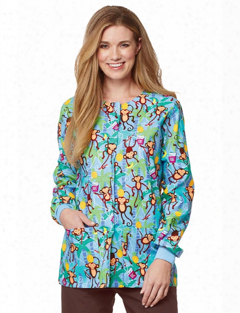 Mad About Mouths Floss Is Boss Ceil Crew Neck Jacket - Print - Female - Women's Scrubs