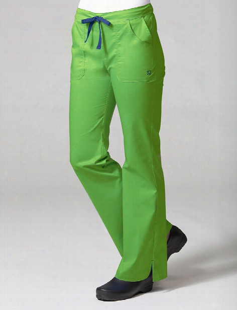 Maevn Blossom Collection Multi Pocket Flare Leg Scrub Pant - Apple Green - Female - Women's Scrubs