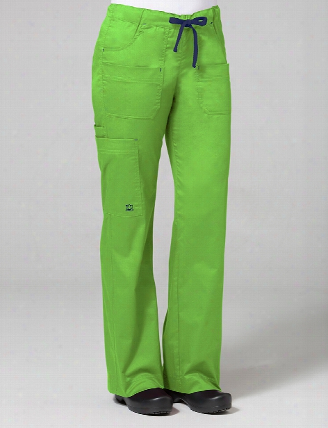 Maevn Blossom Collection Utility Pocket Cargo Scrub Pant - Apple Green - Female - Women's Scrubs