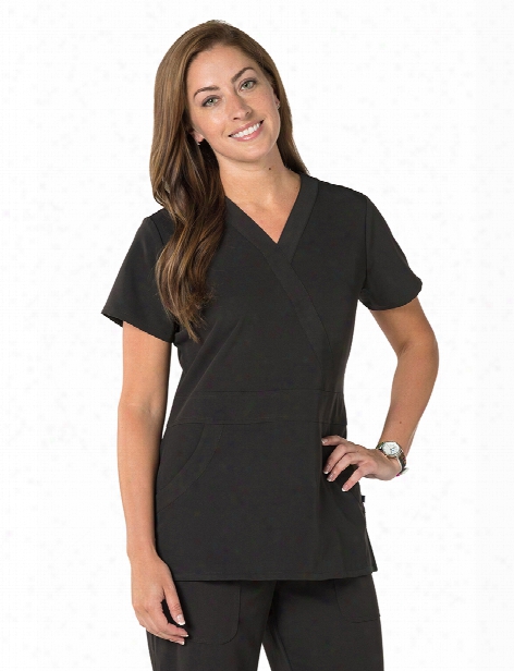 Nurse Mates Crossover Lauren Scrub Top - Black - Male - Men's Scrubs