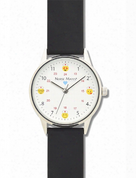 Nurse Mates Nurse Mates Black Strap Emoji Watch - Unisex - Medical Supplies