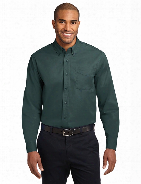 Port Authority Clearance Long Sleeve Easy Care Shirt - Dark Green-navy - Unisex - Corporate Apparel