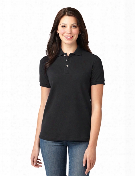Port Authority Ladies Cotton Pique Shirt - Black - Unisex - Corporate Apparel