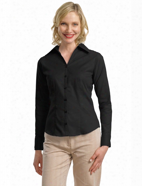 Port Authority Ladies Open Neck Blouse - Black - Unisex - Corporate Apparel