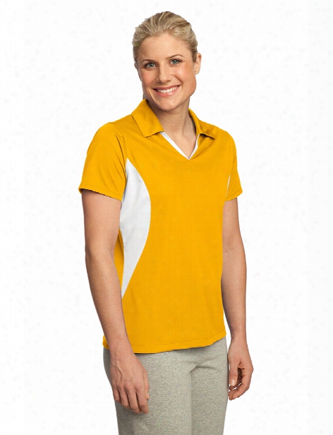 Sport-tek Ladies Sport-wick Polo - Gold-white - Unisex - Corporate Apparel