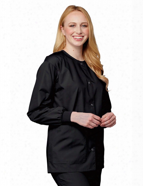 Tafford Essentials Basic Warm-up Scrub Jacket - Black - Female - Women's Scrubs