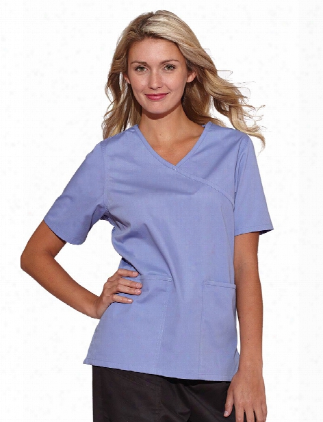 Tafford Essentials Clearance Cross Over Scrub Top - Ceil - Female - Women's Scrubs