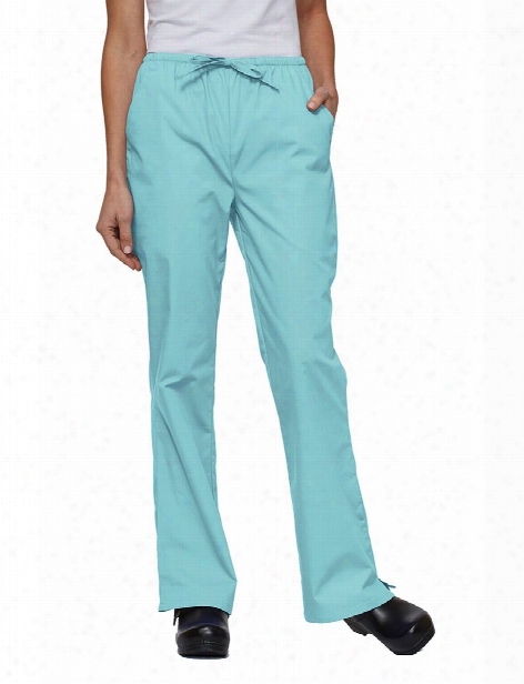 Tafford Essentials Clearance Elastic & Drawstring Waist Flare Leg Scrub Pants - Aqua Mist - Female - Women's Scrubs