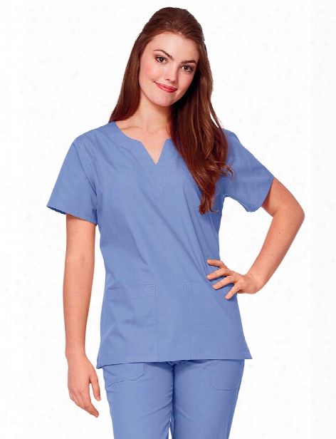 Tafford Essentials Clearance Sweetheart Neck Scrub Top - Ceil - Female - Women's Scrubs