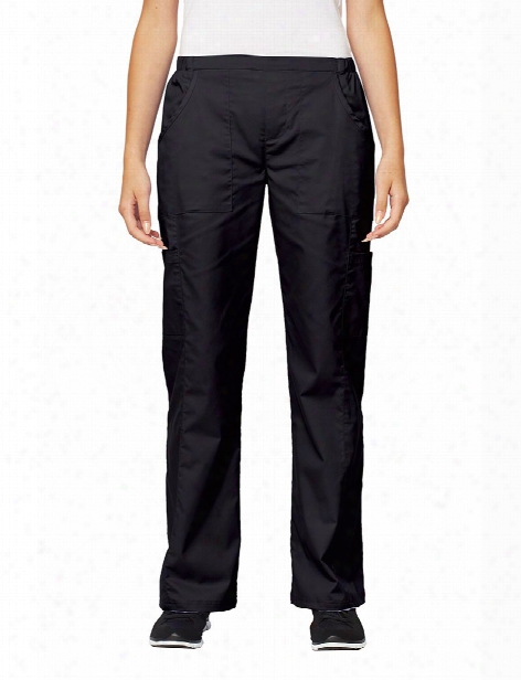 Tafford Essentials Stretch Modern Flat Front Cargo Scrub Pant - Black - Female - Women's Scrubs