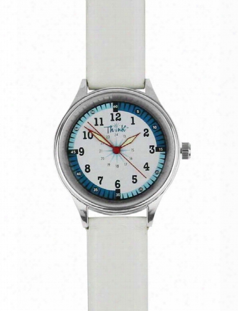 Think Medical Leather Band Watch - White - Unisex - Medical Supplies