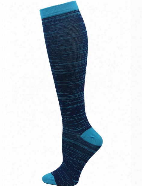 Think Medical Marled Fashion Compression Socks - Blue-navy - Female - Women's Scrubs