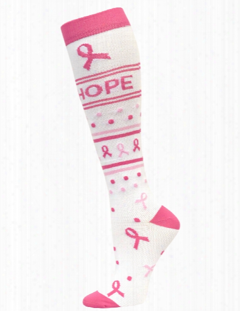 Think Medical Pro Cure Ribbon Compression Socks - White - Female - Women's Scrubs