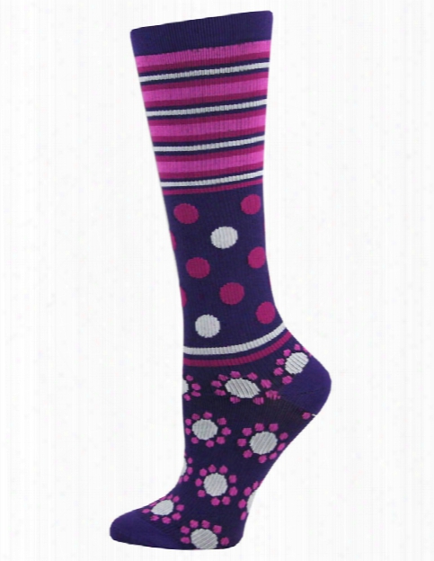 Think Medical Think Medical Abstract Dot Stripe Compression Socks - Female - Women's Scrubs