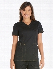 Dickies Essence Mock Wrap Scrub Top - Black - female - Women's Scrubs