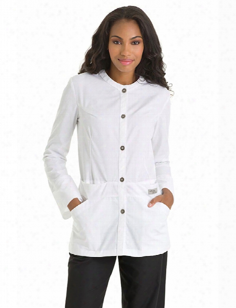 Urbane Button Front Lab Jacket - White - Female - Women's Scrubs
