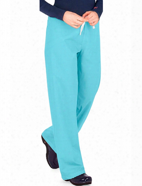 Urbane Essentials Drawstring Scrub Pant - Aqua - Female - Women's Scrubs