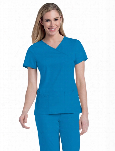 Urbane Ultimate Sophie Cross Over Tunic - Brilliant Blue - Female - Women's Scrubs